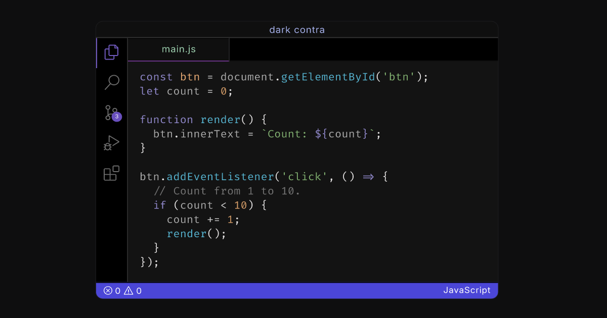 dark contra by 0xgreenapple | VS Code Themes