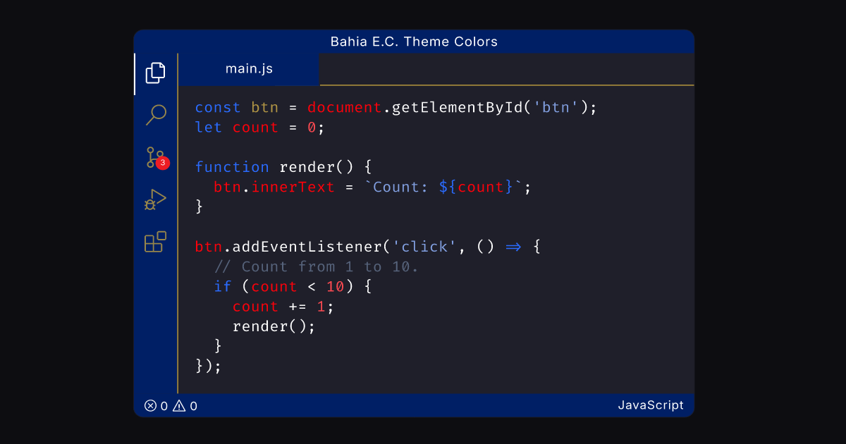 EC Bahia fan Theme Colors by Pedro Antônio Heinrich | VS Code Themes